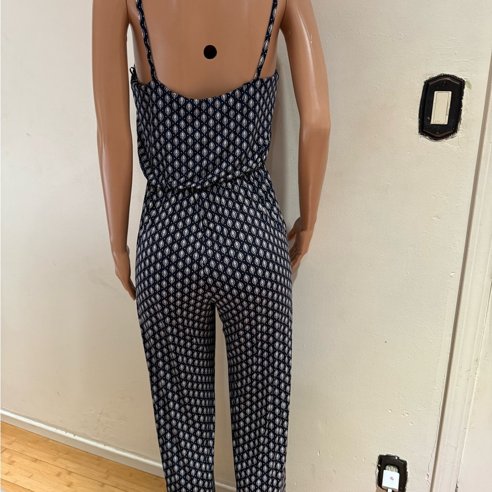 Kaileigh Blue and White Polka Dot Jumpsuit with Palazzo Pants - Picture 5 of 5
